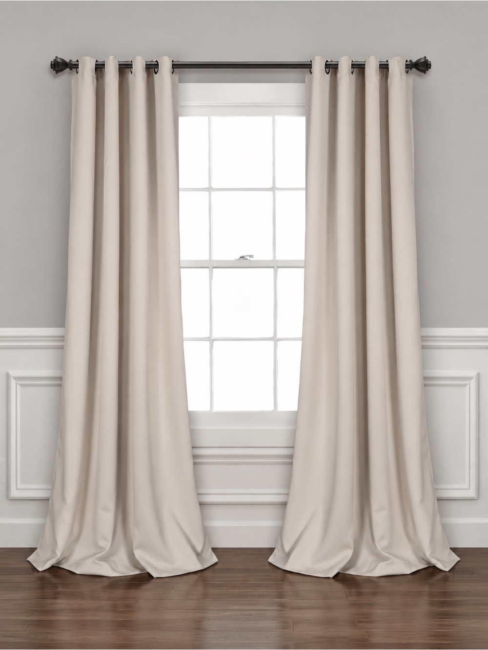 Set of 2 Half Moon Blackout Panels Window Curtains 52x84 Natural Wheat New